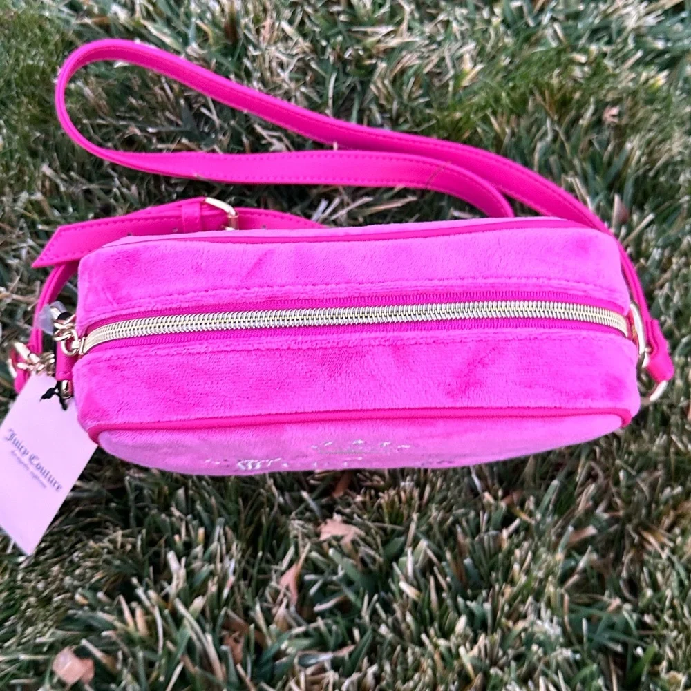 Juicy Couture Hot Pink Heritage Handbag crossbody Shoulder Bag Purse Trashy Y2K